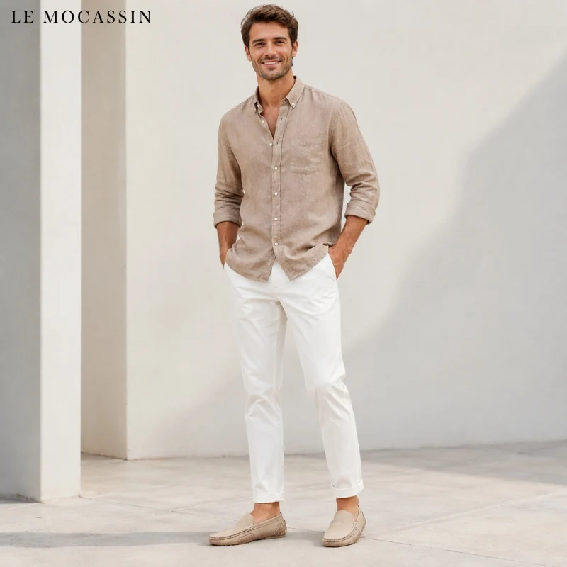 Mocassins Souples En Cuir Synthétique Pour Homme