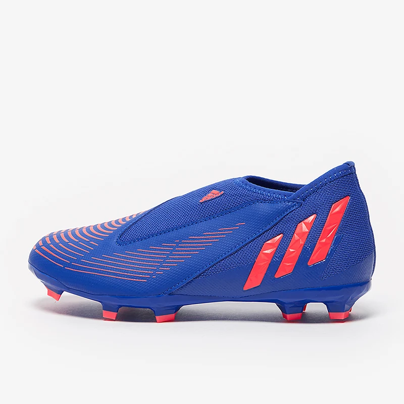 adidas Enfant Predator Edge.3 Laceless FG - Bleu Hi/Turbo/Bleu Hi