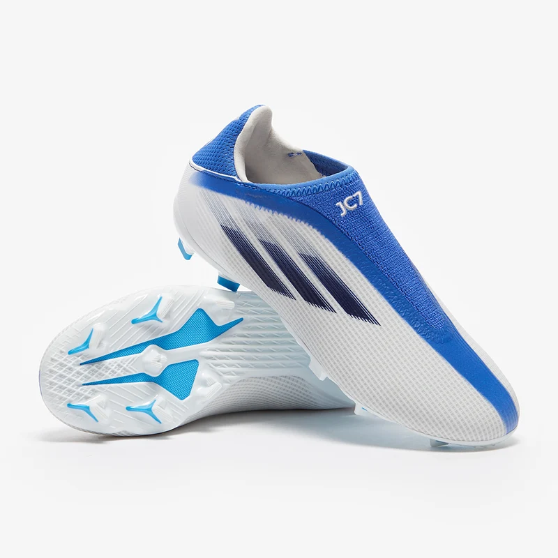 adidas Enfant X Speedflow.3 Laceless FG - Blanc/Indigo/Bleu Hi