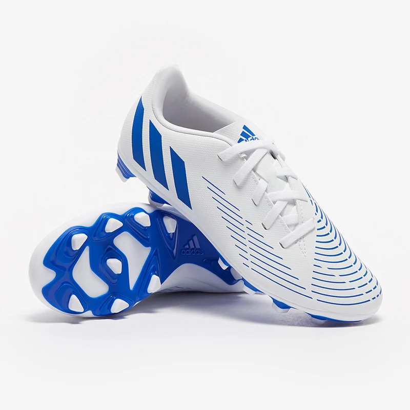adidas Enfant Predator Edge.4 FxG - Blanc/Bleu Hi