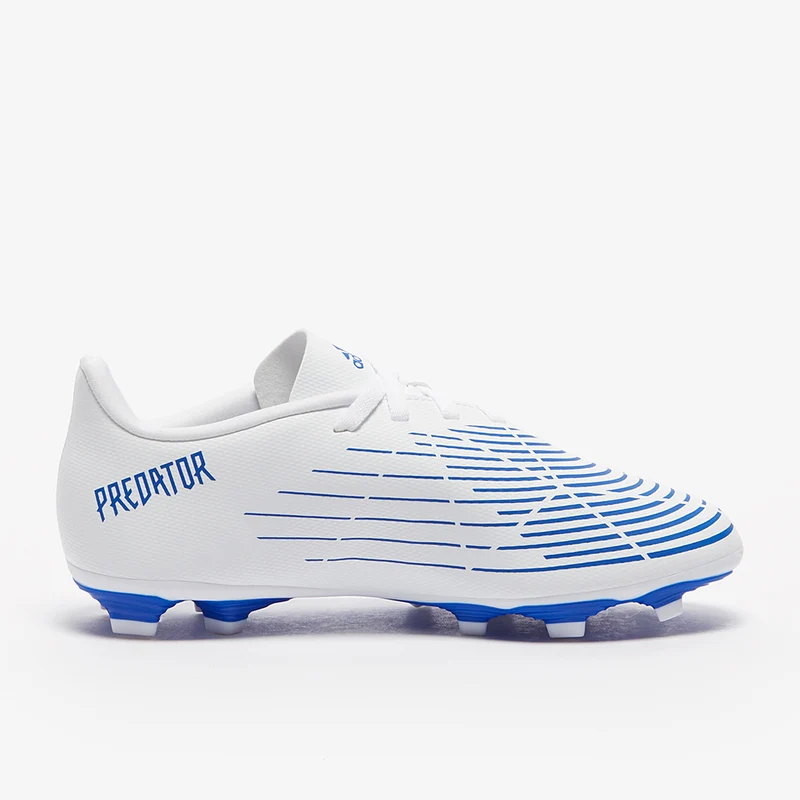adidas Enfant Predator Edge.4 FxG - Blanc/Bleu Hi