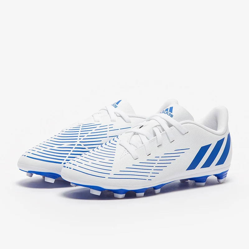 adidas Enfant Predator Edge.4 FxG - Blanc/Bleu Hi